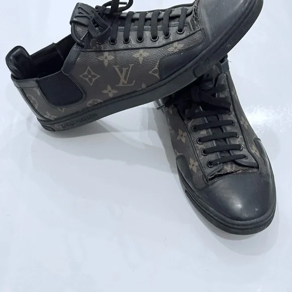 Louis Vuitton Monogram Black and Brown Sneakers - Picture 1 of 6